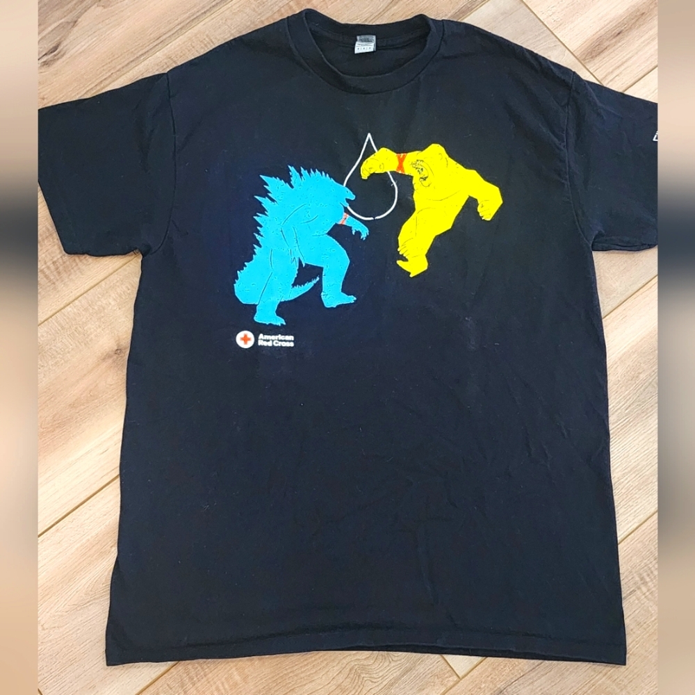 American Red Cross Blue and Yellow Graphic
